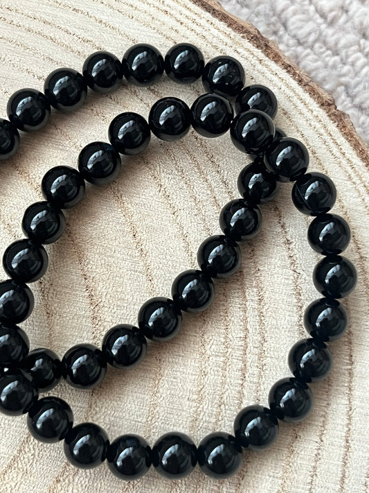 Black agate ~ bead bracelet