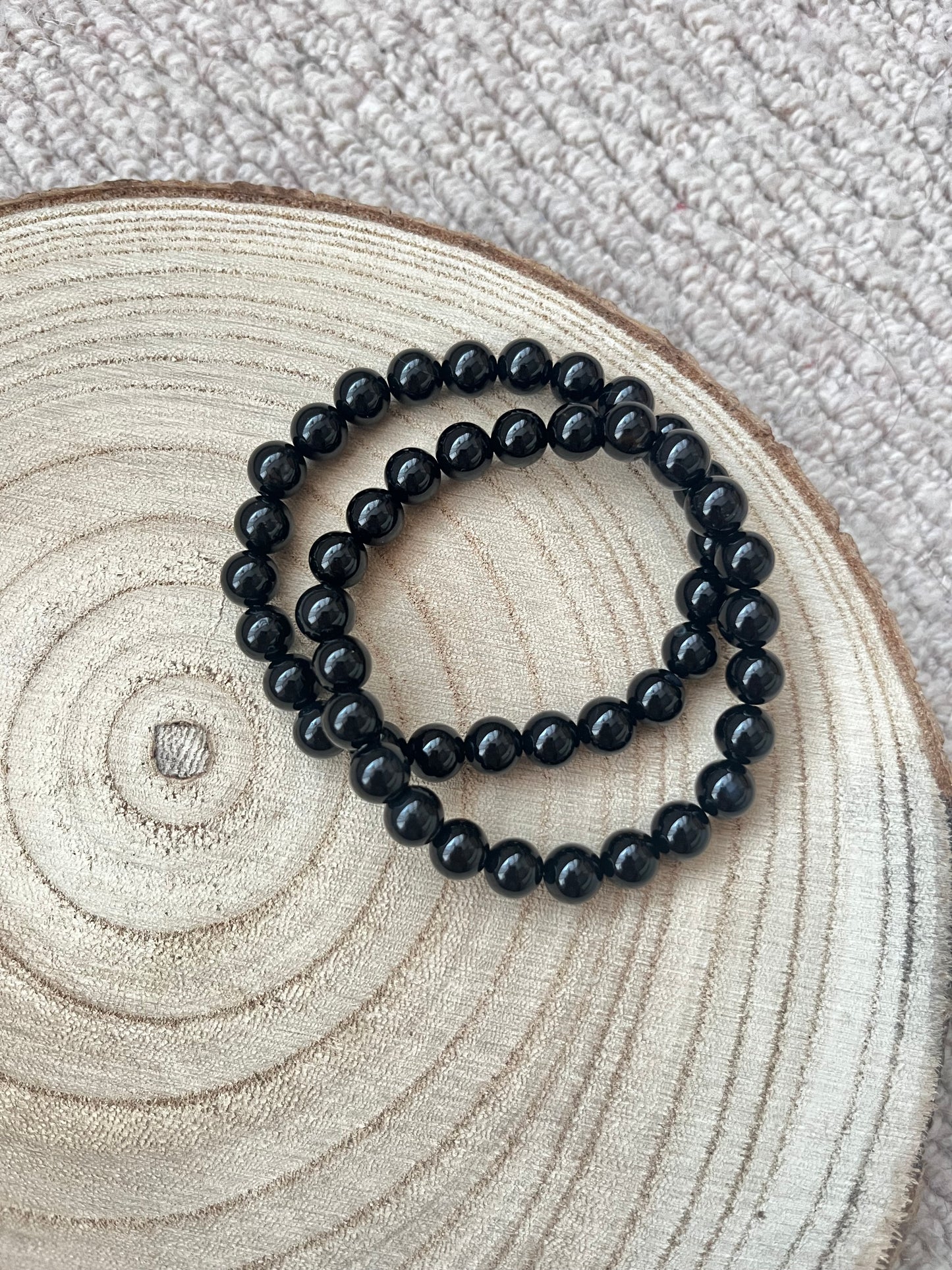 Black agate ~ bead bracelet