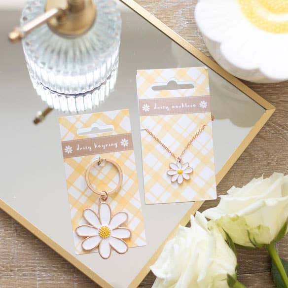 Daisy Flower Keyring