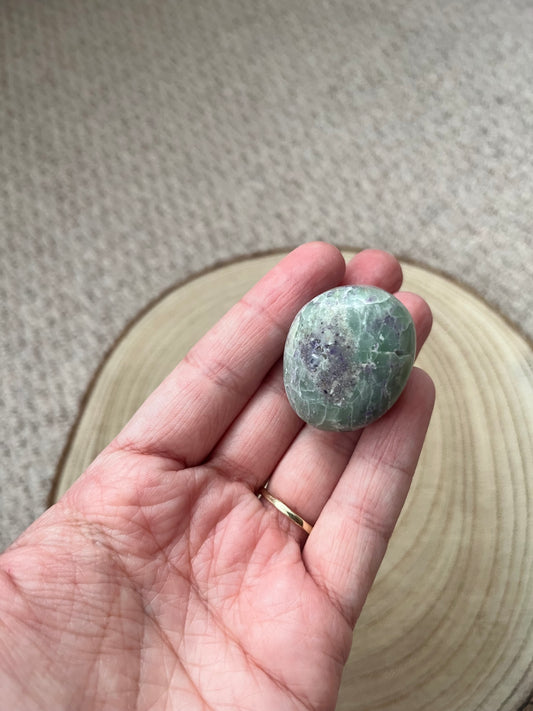 Fluorite and Serpentine large tumble stone