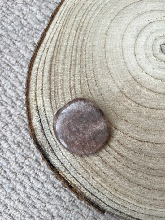 Pink Moonstone ~ Smooth Palm Stone no.43
