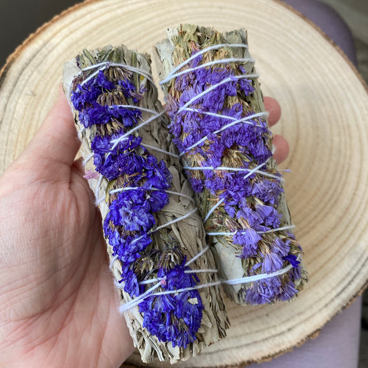 Purple Sinuata and White Sage Smudge Stick