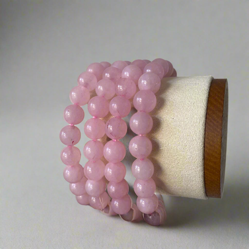 Rose quartz ~ beaded power bracelet