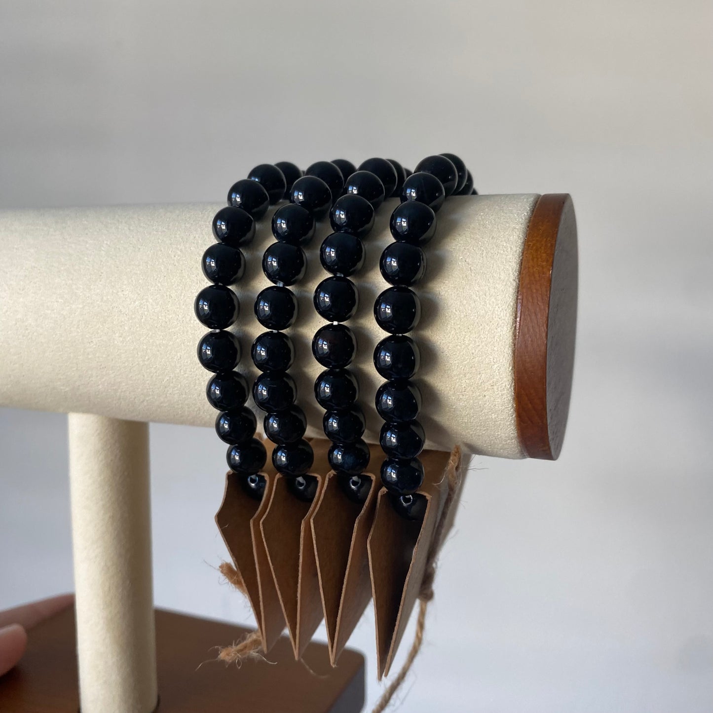 Black agate ~ beaded power bracelet