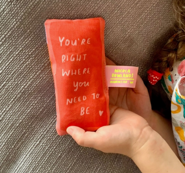 Lavender Sensory Palm Bag ~ Handmade ~ 'You're right where you need to be'