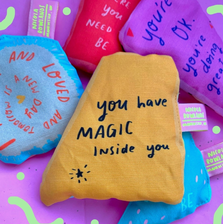 Lavender Sensory Palm Bag ~ Handmade ~ 'You have magic inside you'