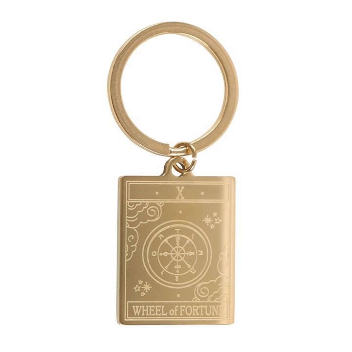 The Wheel of Fortune Vintage Tarot Card Keyring