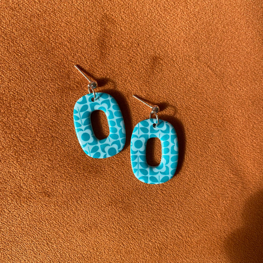 PRETTY THING ~ 60s retro Mid Century Modern oval Dangle Earrings