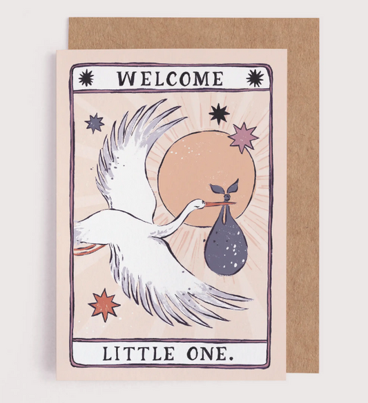 Stork New Baby Card ~ Welcome Little One ~ Congratulations
