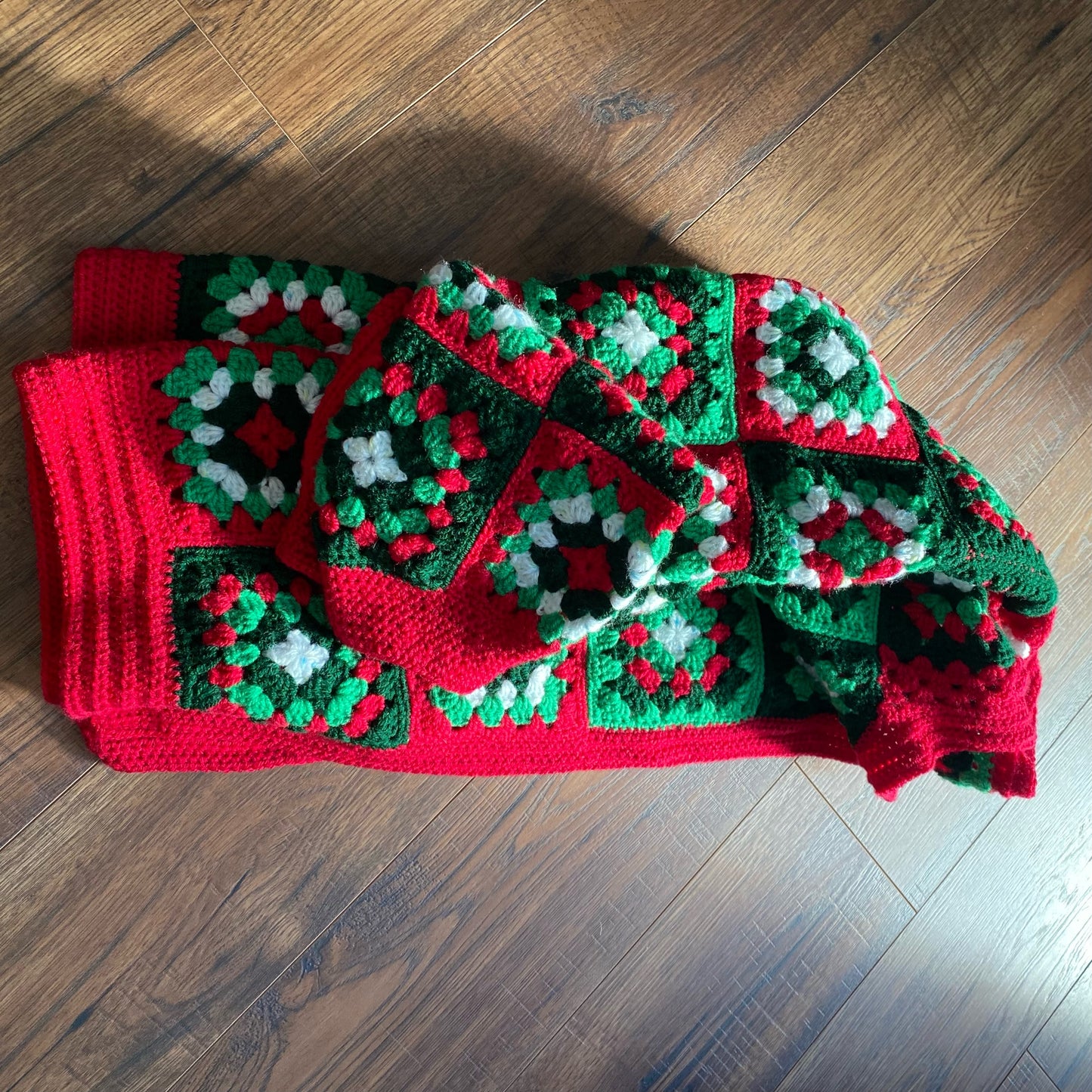 The CHRISTMAS ~ S/M retro 60s 70s handmade in the UK crochet granny square cardigan