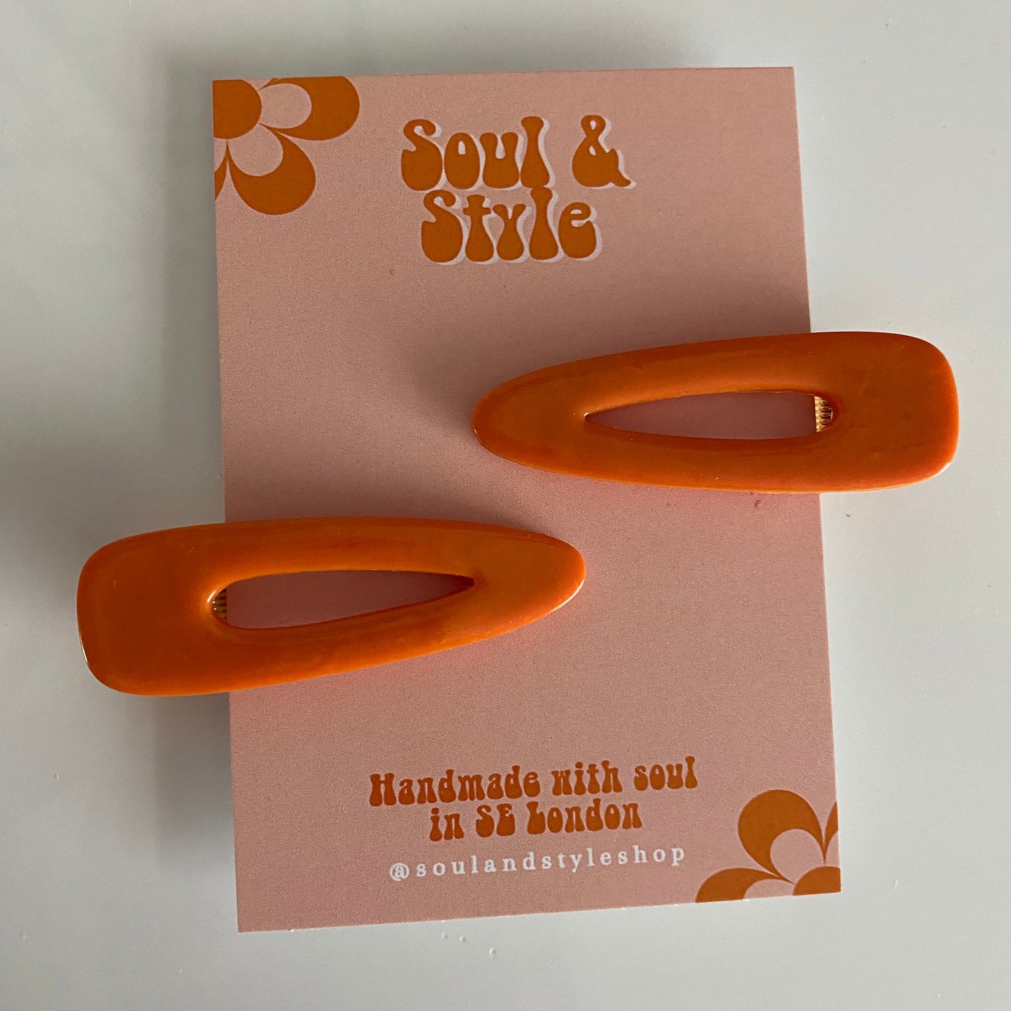 Marmalade ~ Burnt Orange Hairclips
