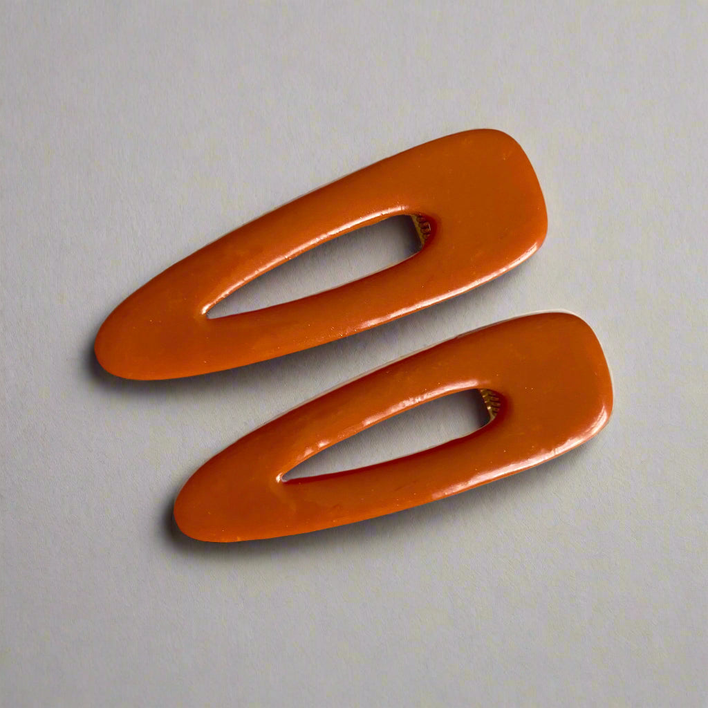 Marmalade ~ Burnt Orange Hairclips