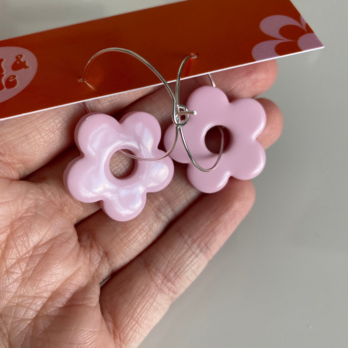 COLOURS OF THE SIXTIES ~flower hoop earrings