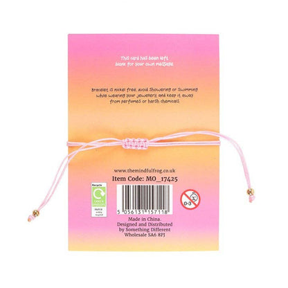 Rose Quartz 'You Are Loved' Crystal Heart Bracelet