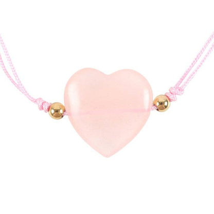 Rose Quartz 'You Are Loved' Crystal Heart Bracelet
