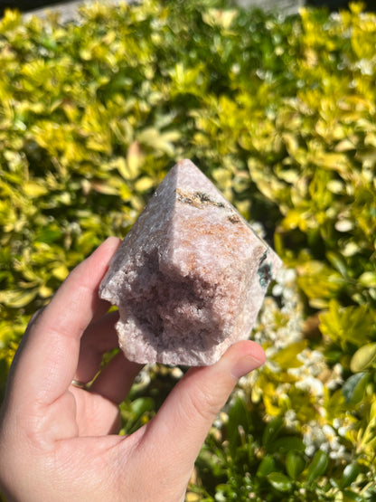 Pink Amethyst top polished point druzy no.13