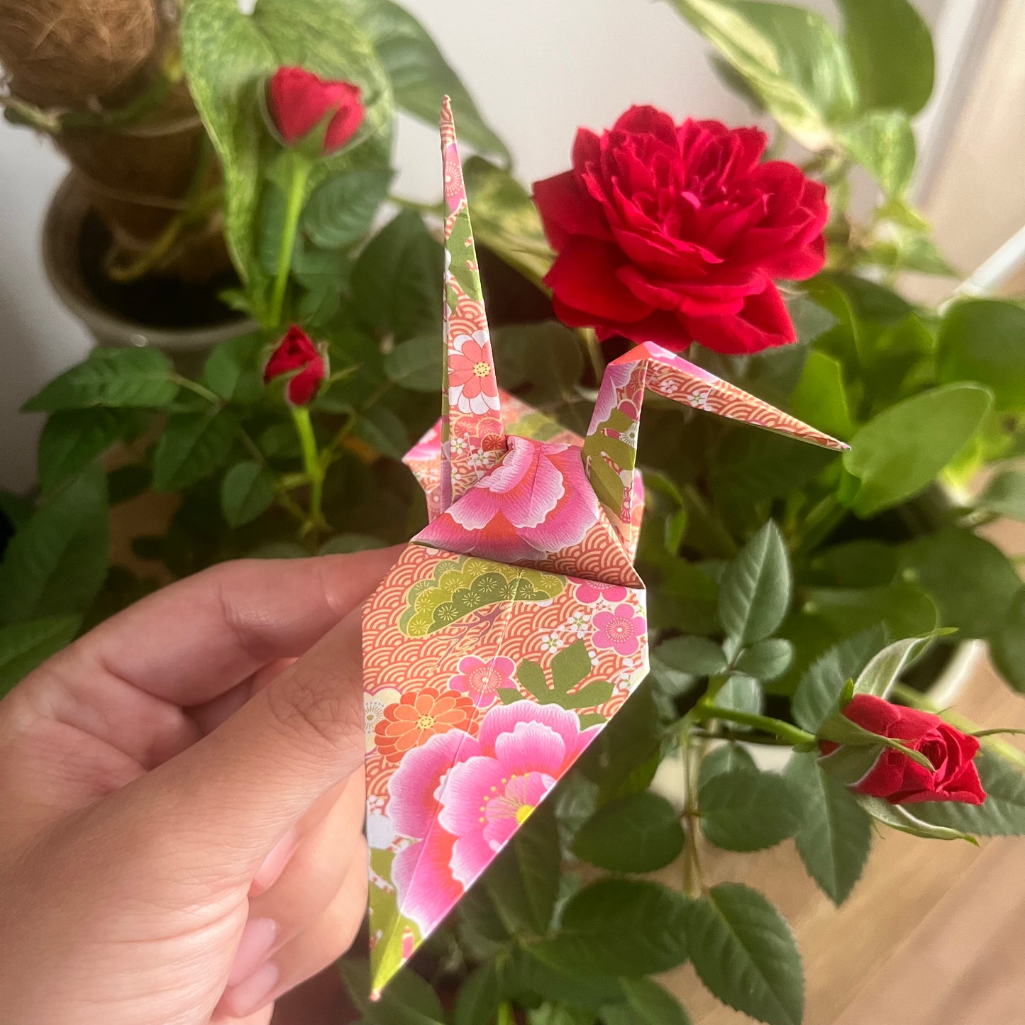 Origami paper cranes (pack of 10) mix of Washi patterns