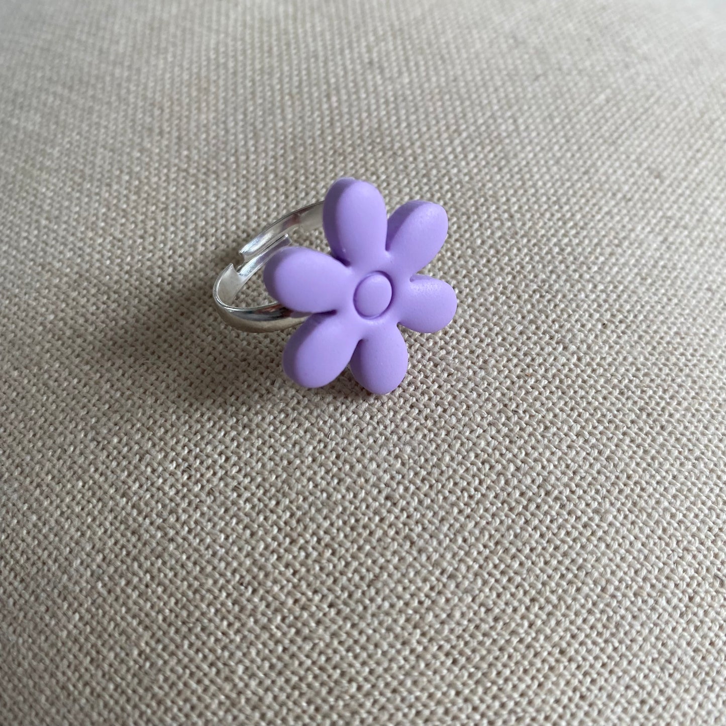 Retro dainty flower ring handmade in UK ~ adjustable ring