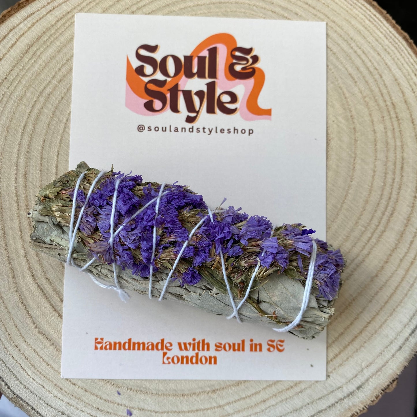Purple Sinuata and White Sage Smudge Stick