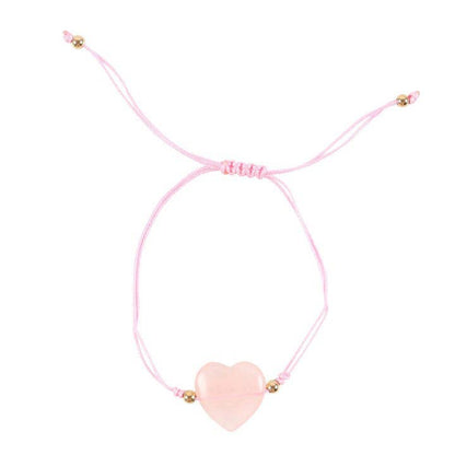 Rose Quartz 'You Are Loved' Crystal Heart Bracelet