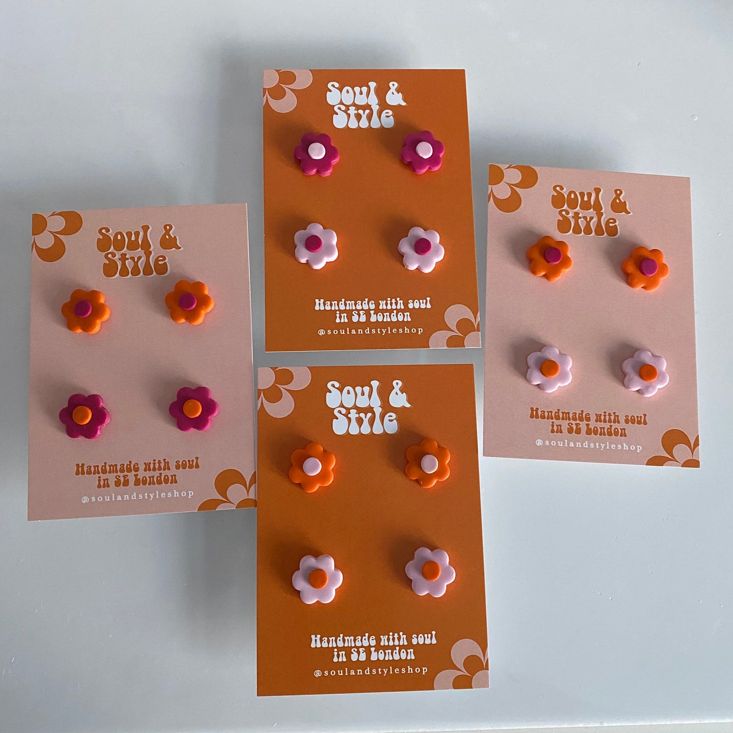Mini flower power stud pack earrings ~ floral boho