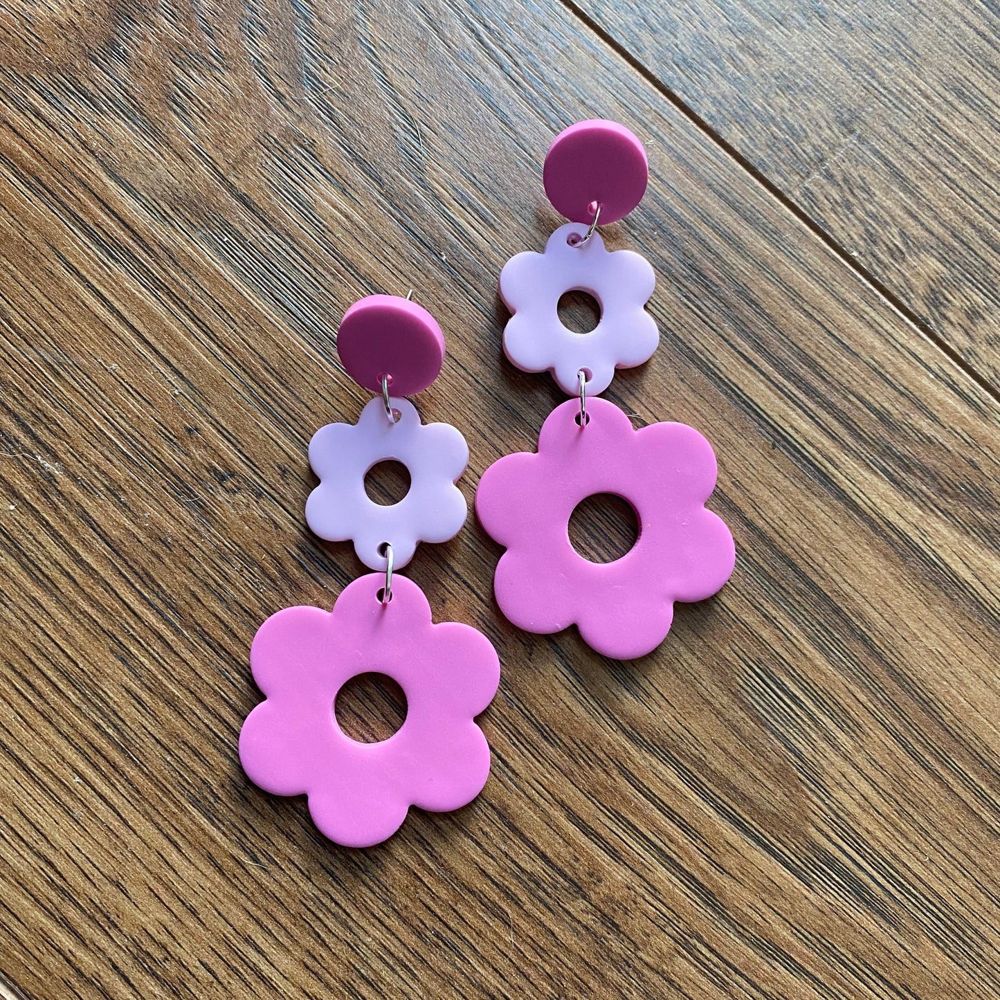 Daisy chain ~ double flower 60s earrings