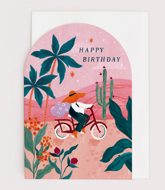 Sunset Bike Birthday Card ~ Female Birthday Card ~ Bohemian